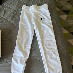 Under armor white baseball pants, YM